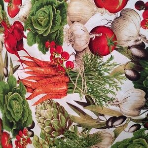 100% Cotton Vegetable Fabric 42-36 1/2" great for aprons & kitchen decor